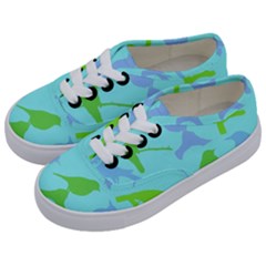 Bird Watching - Light Blue Green- Kids  Classic Low Top Sneakers by WensdaiAmbrose