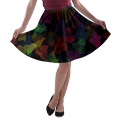 Falling Hearts  A-line Skater Skirt by LoolyElzayat