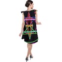 Drawing Of A Color Mandala On Black Tie Up Tunic Dress View2