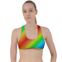 Background Diagonal Refraction Criss Cross Racerback Sports Bra by Sudhe