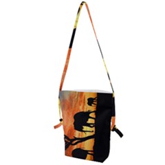 Family Of African Elephants Folding Shoulder Bag by Sudhe