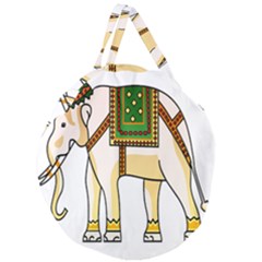 Elephant Indian Animal Design Giant Round Zipper Tote