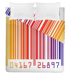 Colorful Gradient Barcode Duvet Cover Double Side (queen Size) by Sudhe