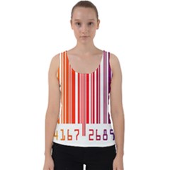 Colorful Gradient Barcode Velvet Tank Top by Sudhe