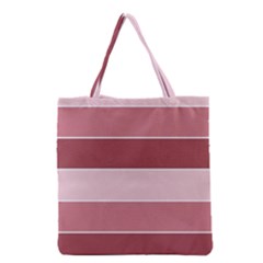 Striped Shapes Wide Stripes Horizontal Geometric Grocery Tote Bag by Sudhe
