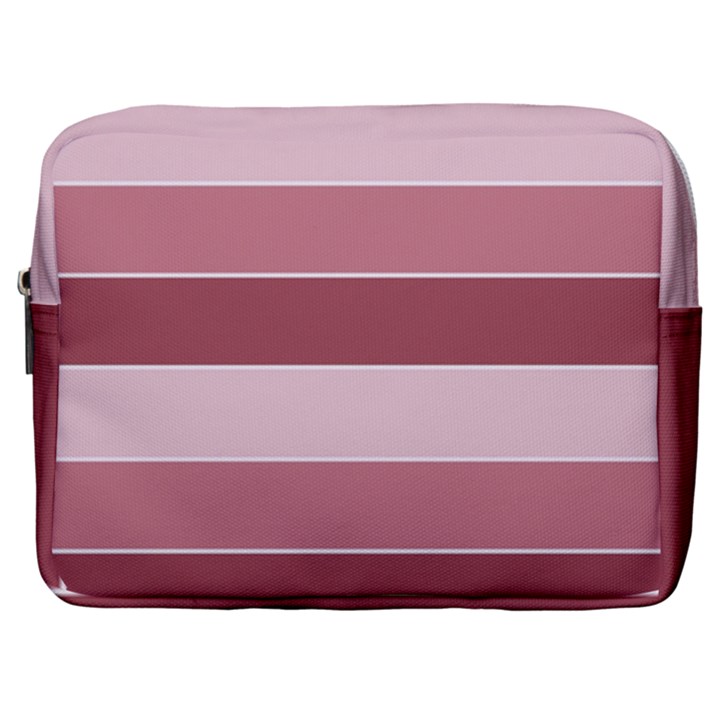 Striped Shapes Wide Stripes Horizontal Geometric Make Up Pouch (Large)