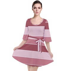 Striped Shapes Wide Stripes Horizontal Geometric Velour Kimono Dress by Sudhe