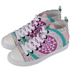 Mandala Design Arts Indian Women s Mid-top Canvas Sneakers by Sudhe