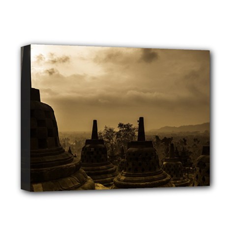 Borobudur Temple  Indonesia Deluxe Canvas 16  X 12  (stretched)  by Sudhe