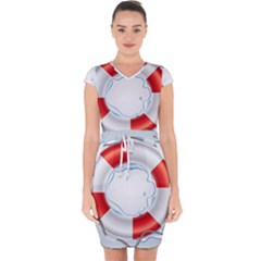 Spare Tire Icon Vector Capsleeve Drawstring Dress  by Sudhe