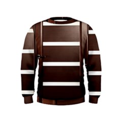 Minimalis Brown Door Kids  Sweatshirt by Sudhe