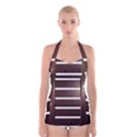 Minimalis Brown Door Boyleg Halter Swimsuit  View1