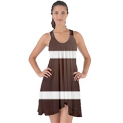 Minimalis Brown Door Show Some Back Chiffon Dress by Sudhe