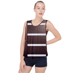 Minimalis Brown Door Bubble Hem Chiffon Tank Top by Sudhe