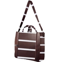 Minimalis Brown Door Square Shoulder Tote Bag by Sudhe