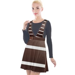 Minimalis Brown Door Plunge Pinafore Velour Dress