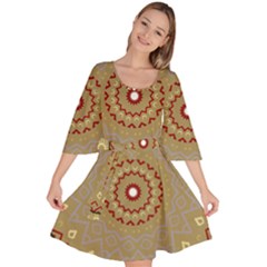 Mandala Art Ornament Pattern Velour Kimono Dress