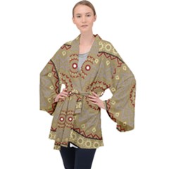 Mandala Art Ornament Pattern Velvet Kimono Robe