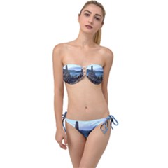 Borobudur Temple  Morning Serenade Twist Bandeau Bikini Set by Sudhe