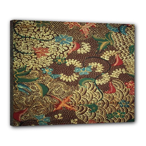 Colorful The Beautiful Of Art Indonesian Batik Pattern Canvas 20  X 16  (stretched)