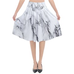 Marble Granite Pattern And Texture Flared Midi Skirt by Sudhe
