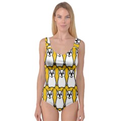 Yellow Owl Background Princess Tank Leotard  by Sudhe