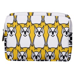 Yellow Owl Background Make Up Pouch (medium) by Sudhe