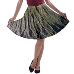 Mount Batok Bromo Indonesia A-line Skater Skirt by Sudhe