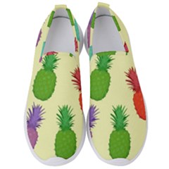 Colorful Pineapples Wallpaper Background Men s Slip On Sneakers by Sudhe
