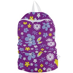 Floral Flowers Foldable Lightweight Backpack