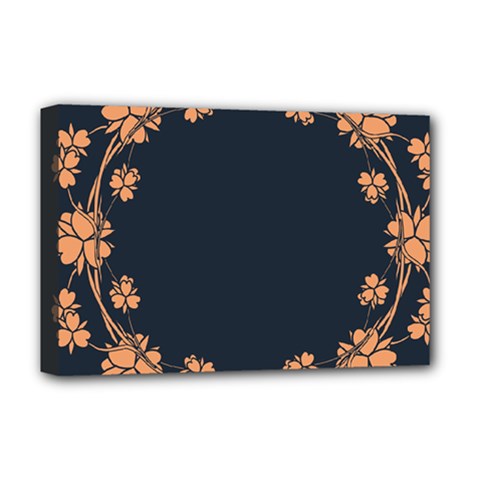 Floral Vintage Royal Frame Pattern Deluxe Canvas 18  X 12  (stretched) by Sudhe
