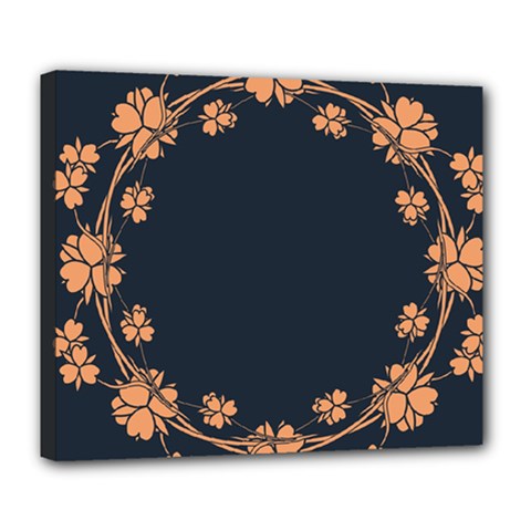 Floral Vintage Royal Frame Pattern Deluxe Canvas 24  X 20  (stretched) by Sudhe