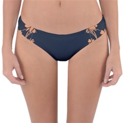 Floral Vintage Royal Frame Pattern Reversible Hipster Bikini Bottoms by Sudhe