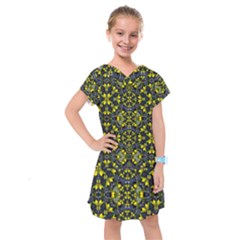 Fresh Clean Spring Flowers In Floral Wreaths Kids  Drop Waist Dress by pepitasart