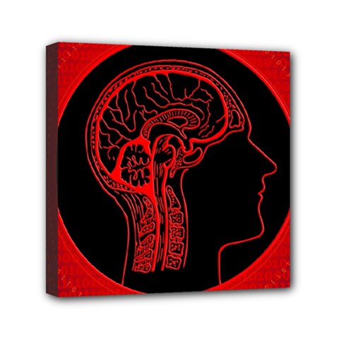 Artificial Intelligence Brain Think Mini Canvas 6  X 6  (stretched) by Sudhe