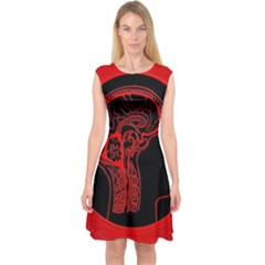 Artificial Intelligence Brain Think Capsleeve Midi Dress by Sudhe