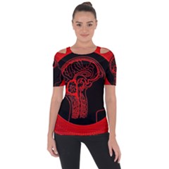 Artificial Intelligence Brain Think Shoulder Cut Out Short Sleeve Top by Sudhe