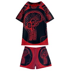 Artificial Intelligence Brain Think Kids  Swim Tee And Shorts Set by Sudhe