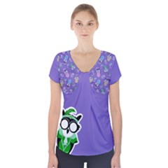 Easter-egg-owl-purple-swatch-01 Short Sleeve Front Detail Top by TransfiguringAdoptionStore