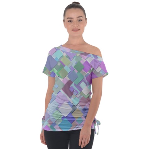 Colorful Background Multicolored Tie-up Tee by Sudhe