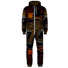 Processor Cpu Board Circuits Hooded Jumpsuit (men)  by Sudhe