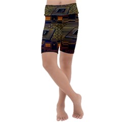 Processor Cpu Board Circuits Kids  Lightweight Velour Cropped Yoga Leggings