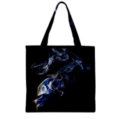 Smoke Flame Dynamic Wave Motion Zipper Grocery Tote Bag by Sudhe