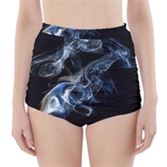 Smoke Flame Dynamic Wave Motion High-waisted Bikini Bottoms by Sudhe