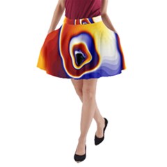 Fractal Art Paint Pattern Texture A-line Pocket Skirt by Sudhe