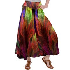 Abstract Digital Art Fractal Satin Palazzo Pants by Sudhe