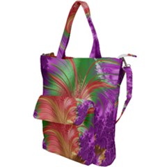 Fractal Purple Green Orange Yellow Shoulder Tote Bag by Sudhe