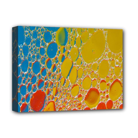 Bubbles Abstract Lights Yellow Deluxe Canvas 16  X 12  (stretched) 
