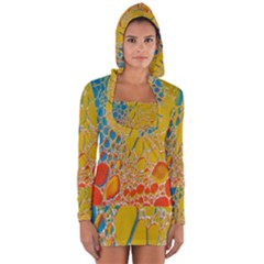 Bubbles Abstract Lights Yellow Long Sleeve Hooded T-shirt