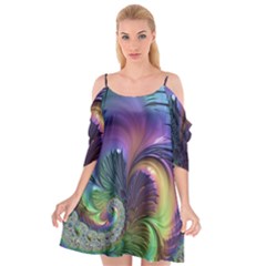 Fractal Artwork Art Swirl Vortex Cutout Spaghetti Strap Chiffon Dress